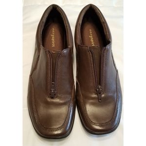 Easy Spirit Women's Brown Leather Loafer Shoes